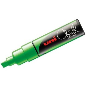 Resim Uni Chalk Marker Wet Wipe Kesik Uçlu Tebeşir Kalemi Fosforlu Yeşi 