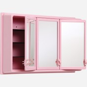 Resim Venüs Aynalı 78 cm Banyo Dolabı Üst Modül Pembe 