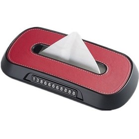 Resim Rogfer Araba Güneşlik Asılı Sunroof Koltuk Arka Mendil Kutusu, Renk: Deri Kırmızı 