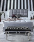 Resim Gazzini Furniture Gazzini Classic Chester Model Kapitoneli Puf, Beyaz 