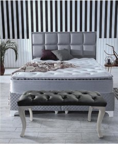 Resim Gazzini Furniture Gazzini Classic Chester Model Kapitoneli Puf, Beyaz 