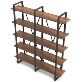 Resim Robinhome Robin Home Grand Ofis Kitaplık 5 Raflı Metal Ayaklı Barok 