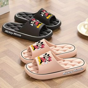 Resim DISNEY Mickey ve Minnie Kadınlar için Yumuşak Rahat EVA Terlikler - Kaymaz Havalandırmalı Duş Tasarımı, Tüm Sezon İç/Dış Mekan Ev Ayakkabıları Ergonomik Yastıklama ile, Siyah ve Pembe Çiftler Terlikleri (Uniseks), Ev Terlikleri 