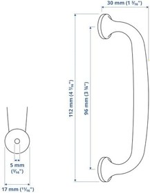 Resim Kulp, siyah, 112 mm, 2 adet 