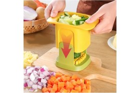 Resim Duffa Pratik Sebze Doğrayıcı ve Dilimleyici Kesici, Manual Bıçaklı Sebze Dilimleyici, Küp Doğrama Aparat 