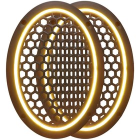 Resim Neon Işıklı (6x9) İnç Kaliteli Plastik Hoparlör Ve Midrange Kapağı - 2 Adet - Sarı 