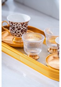 Resim Acar Ortigia 2 Kişilik Cam Tepsili Kahve Fincanı Takımı - 90 Ml renkli 