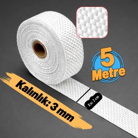 Resim Badem10 Takviyeli Lifli (5 Metre) En: 2 cm Kalınlık: 3 mm Cam Elyaf Ekzoz Sargı Bezi Isı Yalıtım Yanmaz Bant 
