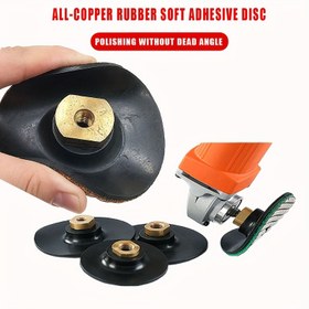 Resim 1 adet 7.62 cm/10.16 cm Kauçuk Destekli Parlatma Taşlama Disk Tutucu Açılı Taşlama Makinesi M14 Yapışkanlı Zımpara Diski Destek Pedi 