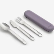 Resim Citron Silikon Kılıflı Paslanmaz Çelik 3'lü Çatal Bıçak Kaşık Takımı - Purple 1073834 