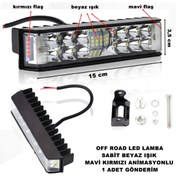 Resim caraks Off Road Power Led Lamba Metal Kasa Beyaz Sabit - Mavi Kırmızı Animasyon 3,5 X 15 Cm 1 Adet - 