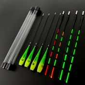 Resim Gece balıkçılığı için uygun, göl/buz balığı avı için CR-425 pil dahil bulutlu/aydınlık versiyonu renk değiştiren 2 set gece lambası yüzdürücüleri, kurulum tabanı ile birlikte 