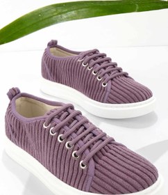 Resim Bambi Lila Kumas Kadın Sneaker K01122000804 