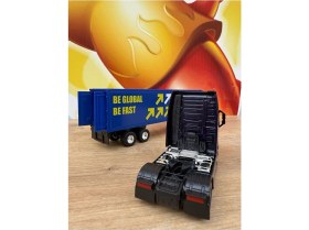 Resim Scntoys Volvo Siyah 4x2 ve Dorse Tır Çekici Oyuncak Metal Tır Çekici Dorseli Oyuncak Tır Kapakları Açılır 