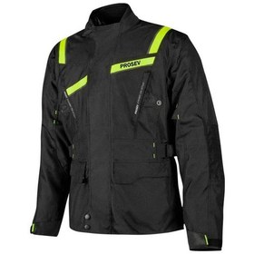 Resim Motosiklet Montu 3 Katmanlı Kışlık Astar Long Model 4 Mevsim Mont Sarı - Siyah 