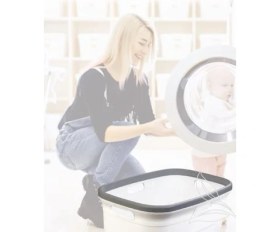 Resim Çamaşır Selesi Dayanıklı Çamaşır Sepeti Gri Beyaz 20 Litre 