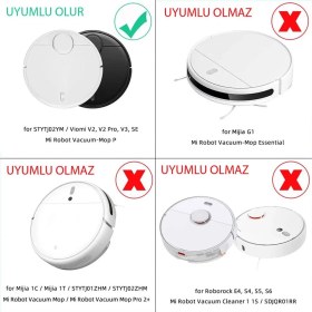 Resim İcanpares Viomi Uyumlu V2, V3, Se, Pro, Mijia STYJ02YM Robot Süpürge Yenileme Seti Fırça Mop Filtre Yan Fırça Temizlik Kiti 