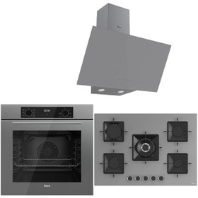 Resim Ferre ICON PLUS 75 SERİSİ 3LÜ CAM ANKASTRE SET (QBL63CPR-SS038-D079) 