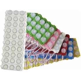 Resim 12 Volt 3’lü Lensli 3 Watt 3030 Reklamcı Modül Yeşil - 10 Adet 