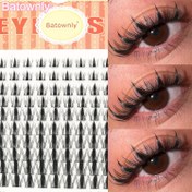 Resim 100 Adet DIY Bireysel Kirpik Uzatma - Doğal, Anime Etkisi, Çapraz Küme Kabarık Efekt, C Kıvrım, 8-16mm Uzunluk, Başlangıç Seviyesi İçin Kolay Kullanım 