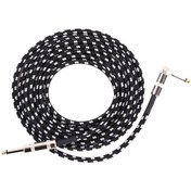 Resim Gitar Bağlantı Teli Halk Bas Performansı Gürültü Azaltma Dirsek Ses Gitar Teli, Boyut: 3m Siyah Beyaz 