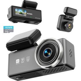 Resim Kawa D9 2 Kameralı Ön+Arka 4K+1080P Hdr Wi-Fi Gps'li Gece Görüşlü Araç Kamerası + 64GB Hafıza Kartı 