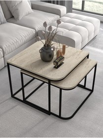 Resim Sepetink Orta Sehpa Damla İkili Lüx Traverten 