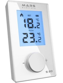 Resim Mars Elektrik Mars S20 Kablosuz Dijital Oda Termostatı Beyaz Her Kombiye Uyumlu 2 Yıl Garantili 
