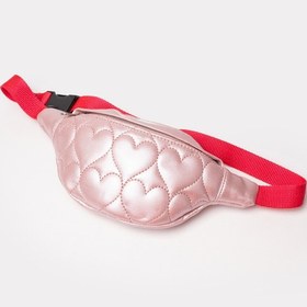 Resim İcone Bag Icone Çocuk Kalp Kapitone Detaylı Bel Çantası Pembe 
