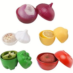 Resim Soğan, Sarımsak, Limon ve Daha Fazlası İçin Mükemmel - Taze Tutkal ve Düzenleme İçin Dayanıklı Plastik Saklama Kabı - Çok Yönlü Yeniden Kullanılabilir Ürün Koruyucu 