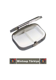 Resim Özel Seri Konsept Hediyelik Dekoratif Şık İstanbul Temalı 2 Bölmeli Hap Tablet Saklama Kutusu 