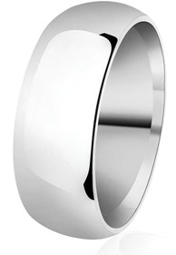 Resim Takı Dükkanı 8 mm Geniş Bombeli Gümüş Alyans Söz Nişan Yüzüğü wr21-1 