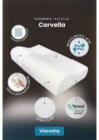 Resim Viscoshy Corvella Visko Superior Ergonomik, Lüks, Ortopedik Visco Yastık Beyaz 