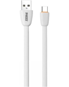 Resim Phixi CB411T Force Yassı Kablolu 1 M Type-C USB Şarj ve Data Kablosu Beyaz 