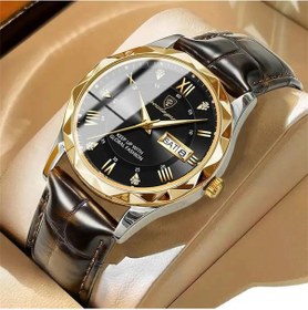 Resim Poedagar Lüks İş Adamı Kol Saati Su Geçirmez Aydınlık Tarih Hafta Erkekler Izle Gold Green L Altın - Gümüş 