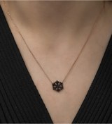 Resim 925 Ayar Siyah Kartanesi Kolye Kadın Gümüş Kolye (469001365) 