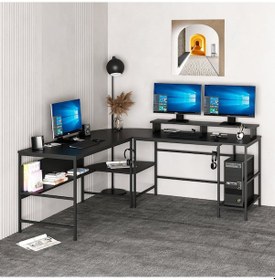 Resim Minarmobilya Minar Greta L Köşe Çalışma Masası - Mat Siyah 