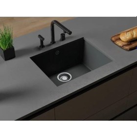 Resim Black Stone Petra 50 x 40 Granit Eviye Antrasit Gri 