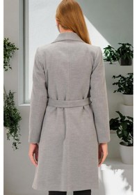 Resim Z6639 Dewberry Bayan Palto-düz Gri-düz Gri 