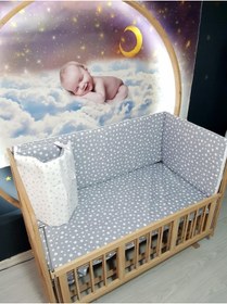 Resim bebek_iklimi 70x130 Bebek Beşik Korumalık Seti Yıldız Desen 4 Parça 