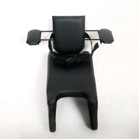 Resim Kymco Skytown Motosiklet Çocuk Koltuğu, Emniyet Kemerli, Siyah Deri, Kollu, 2-8 Yaş Arası, Hediyeli 