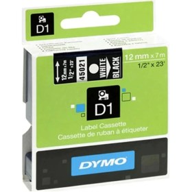 Resim D1 Şerit Standart 12 Mmx7 Mt Siyah Üzerine Beyaz 45021 Diğer 