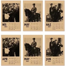 Resim Atatürk Fotoğraflı 2027 Masa Takvimi - Dikey Siyah Kraft 