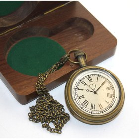 Resim KTT Ahşap Kutulu Pirinç Köstekli Saat Model 5 Şık Tasarımlı Fonksiyonel Ürün 