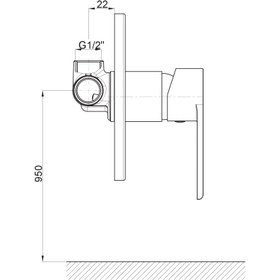Resim Atros Ankastre Duş Bataryası Krom Mad65-C Gpd 