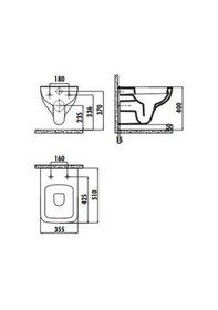 Resim Creavit Bene Asma Klozet Bn320 Kapak Hariç 