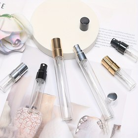 Resim 104 adet Toptan Paket, Altın/Gümüş/Siyah/Elektrikli Alüminyum Sprey Şişesi, 2ml/3ml/5ml Cam Yeniden Doldurulabilir Parfüm Şişeleri Metalik Kapak ile, Makyaj Nemlendirici için Mini Taşınabilir Seyahat Gereksinimleri, Dağıtım Aracı Dahil 