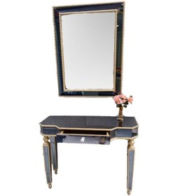 Resim Dresuar Hayal Model Çekmece Geniş Tabla Gold Cam Ayna Kaplama Ayak El Yapım Nakışlı Ayna El Yapım Altın - Siyah 