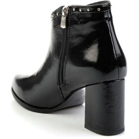 Resim Siyah Hakiki Deri Kadın Bot & Bootie K02208021812 Siyah 