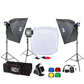 Resim GDX BM400 3'lü Paraflaş Set - Çekim Çadırı 120x120 CM 